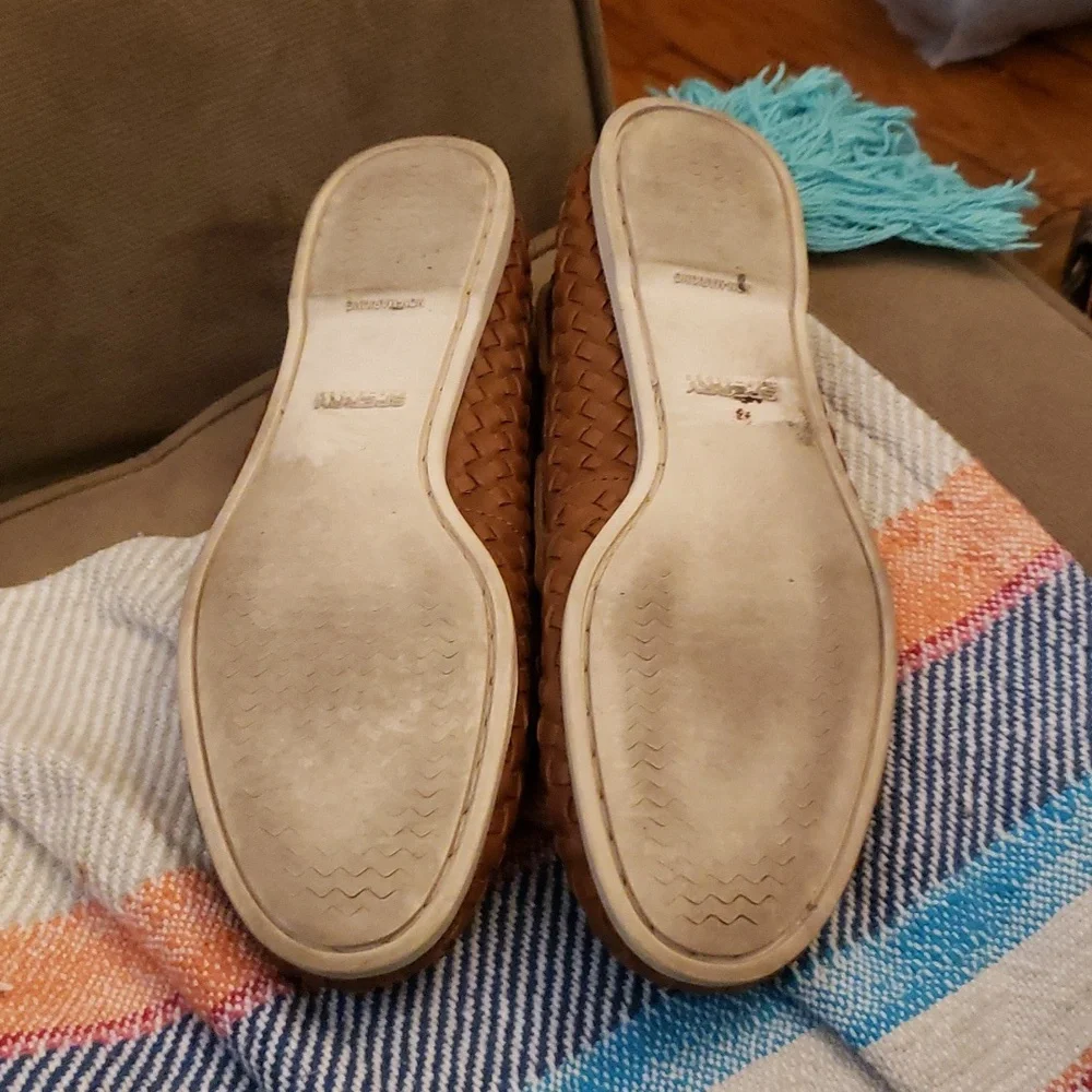 Sperry Women’s Topsiders Braided Woven Leather Loafers Flats Boat Shoe Brown 6.5 - Picture 4 of 9